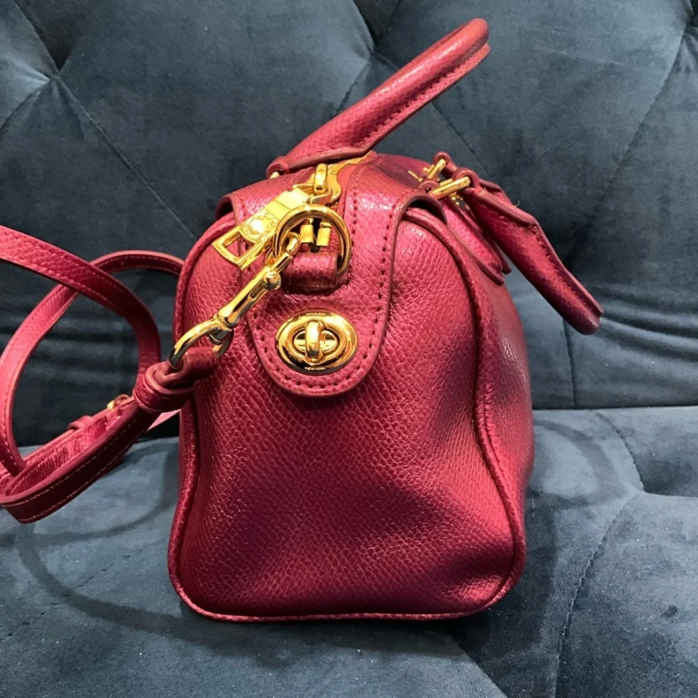 Coach baby Bennett Satchel Crossgrain Leather New without tag metallic pink - Picture 3 of 9